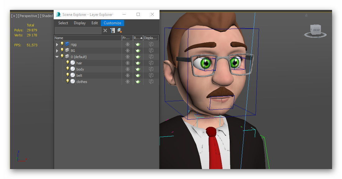 cartoon business man Low-poly 3D model_8