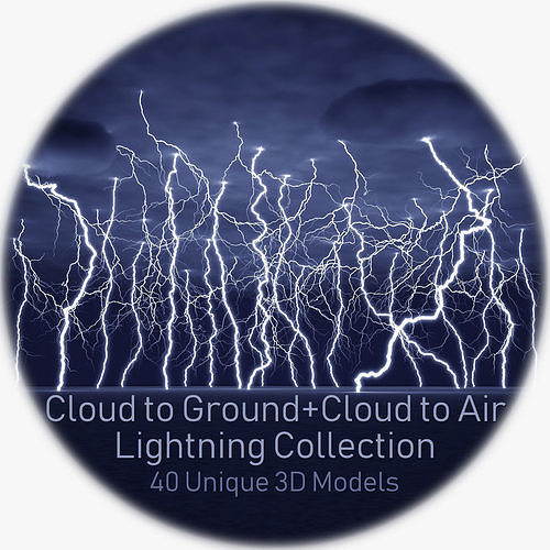 Realistic 3D Lightning Collection 40 CA and CG 