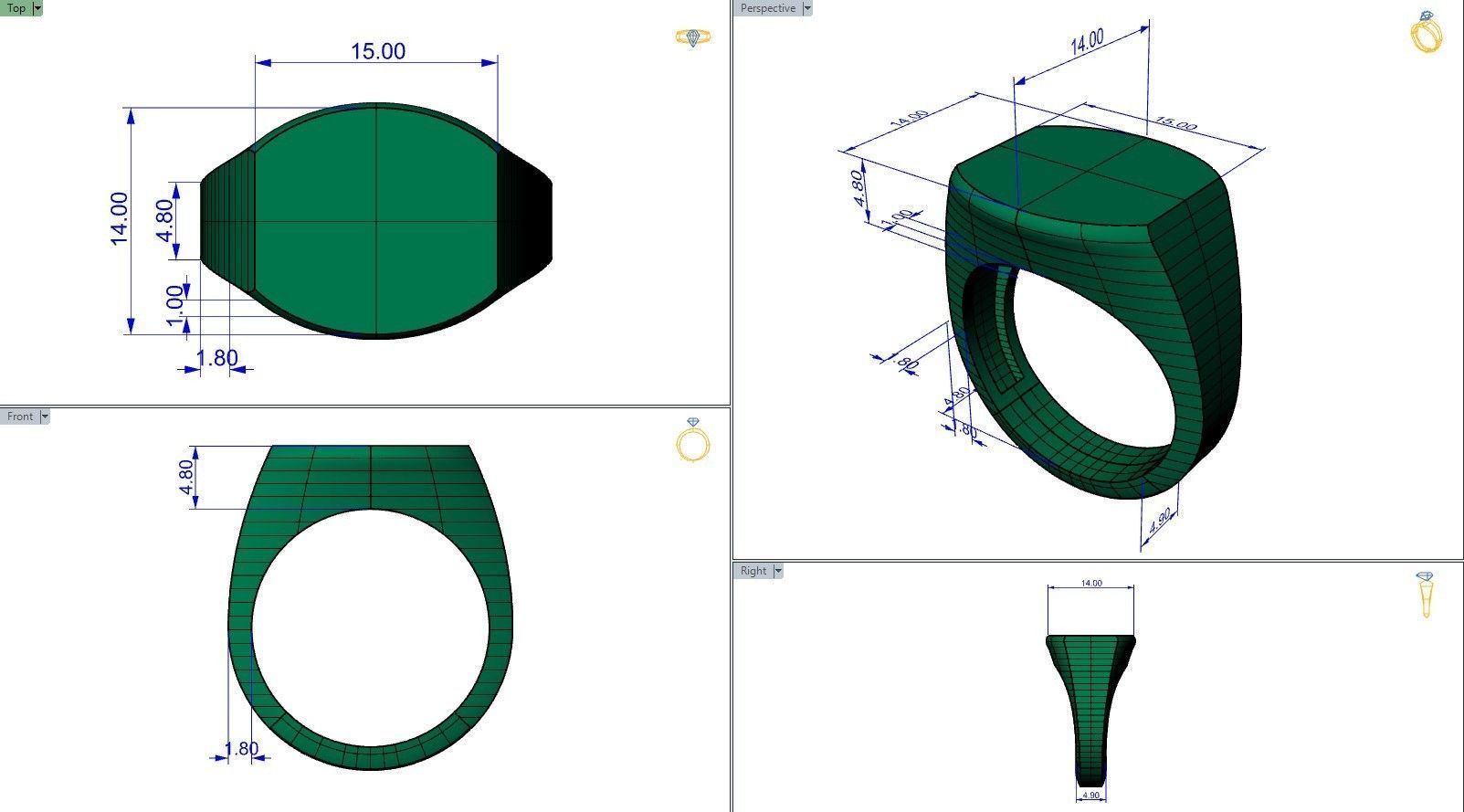 48 signet rings 3D print model_33