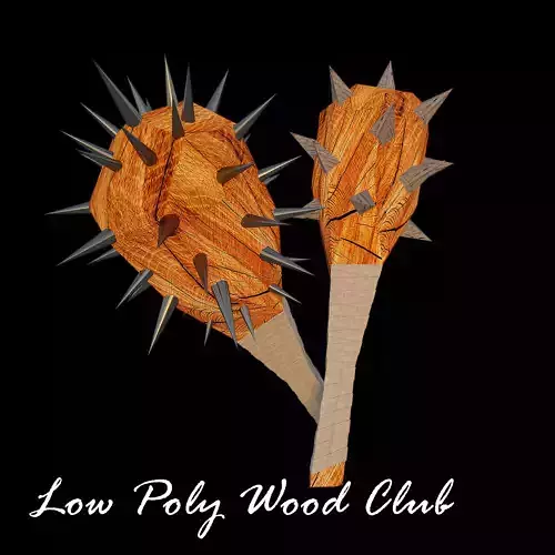 Low Poly Club 3d model wood cleaver