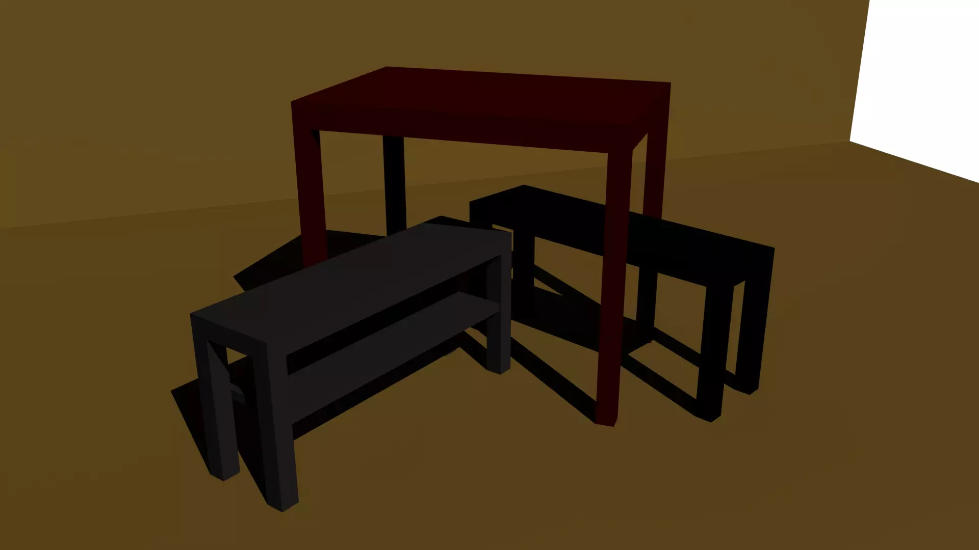 Simple Table Set Free low-poly 3D model_0