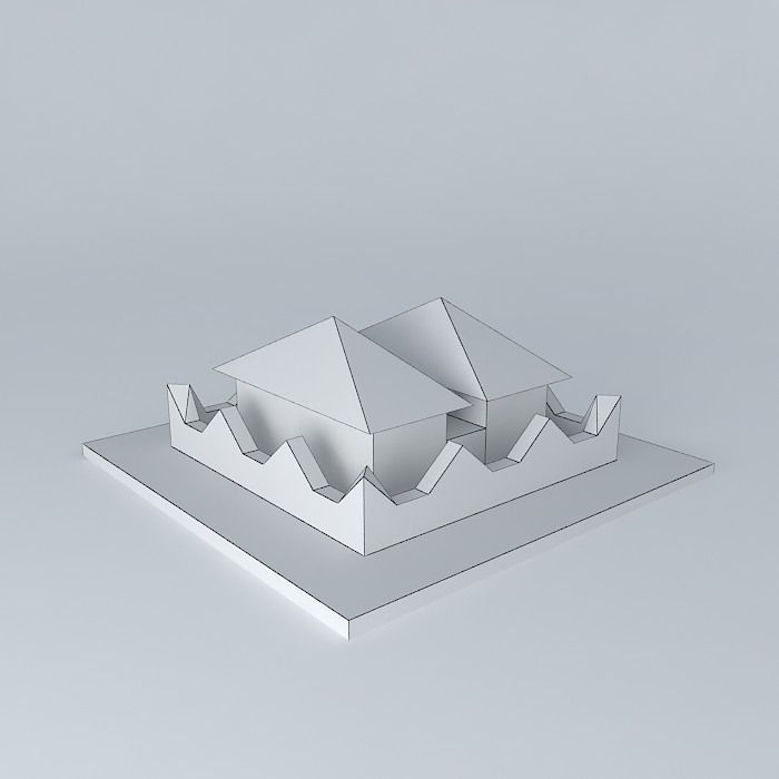 2 side House Free 3D model_3