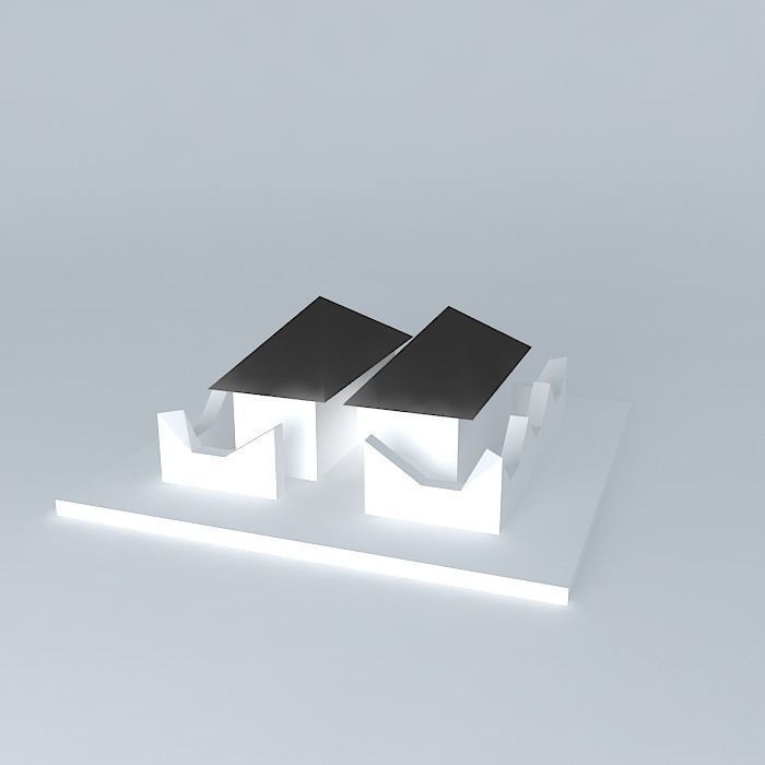 2 side House Free 3D model_1