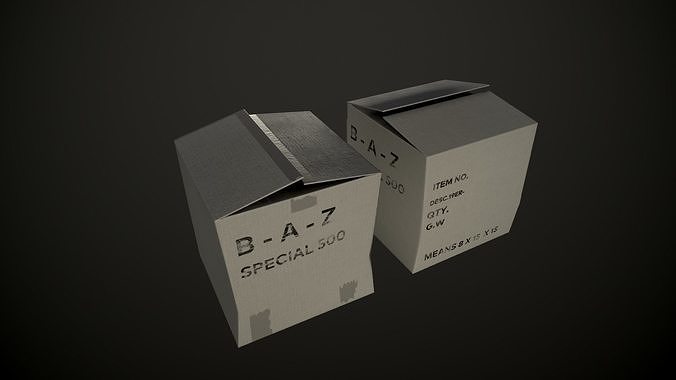 Card box Low-poly 3D model