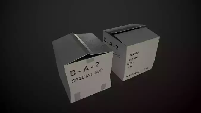Card box Low-poly 3D model