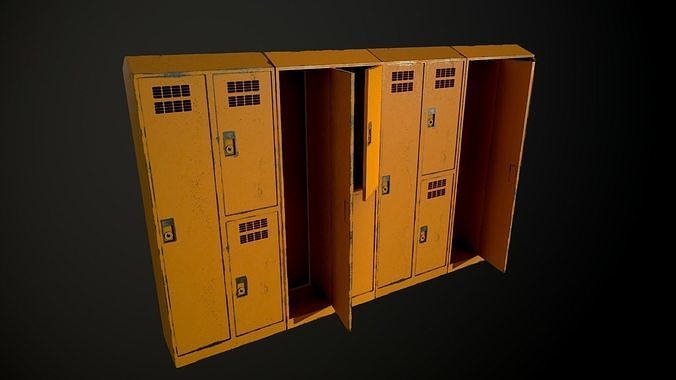 modular lockers Low-poly 3D model