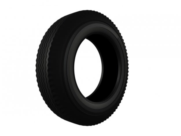 Oldest Car Tire 3D model_3