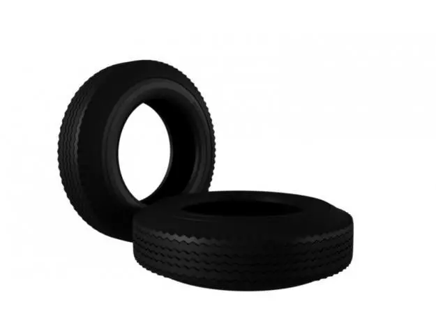 Oldest Car Tire 3D model_0