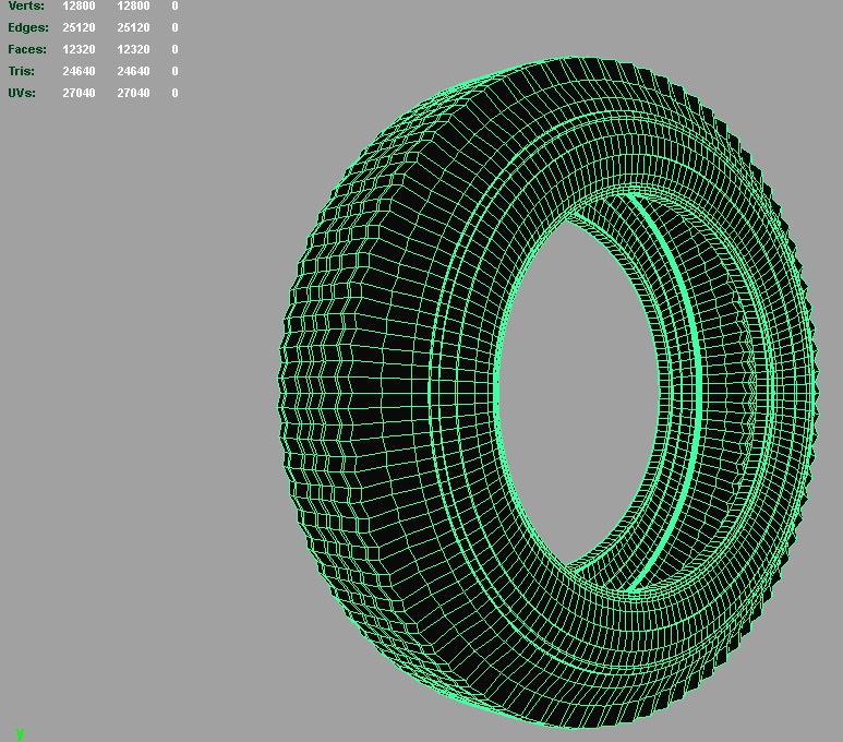Oldest Car Tire 3D model_4
