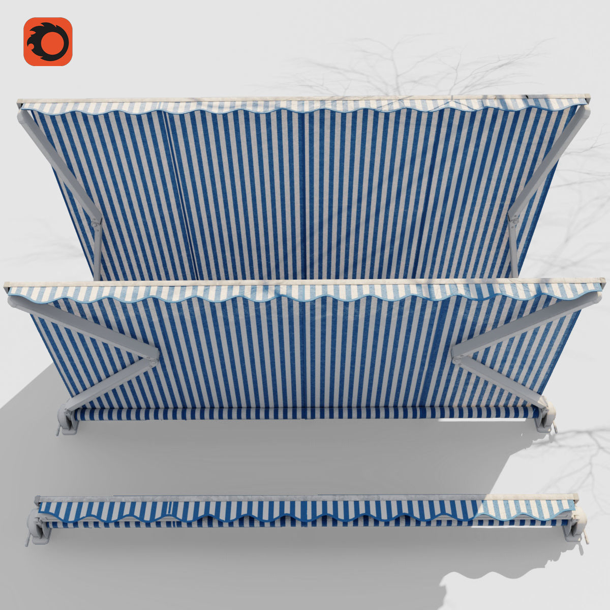 Casset awning  3D model_1