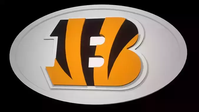 Replica of the Cincinnati Bengals NFL logo in an oval