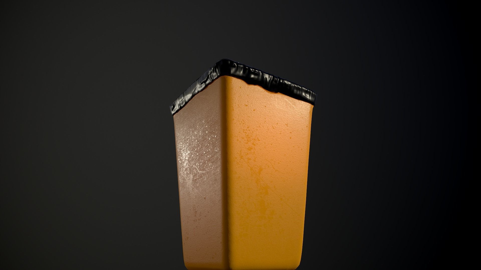 Trash can Low-poly 3D model_2