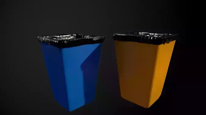Trash can Low-poly 3D model