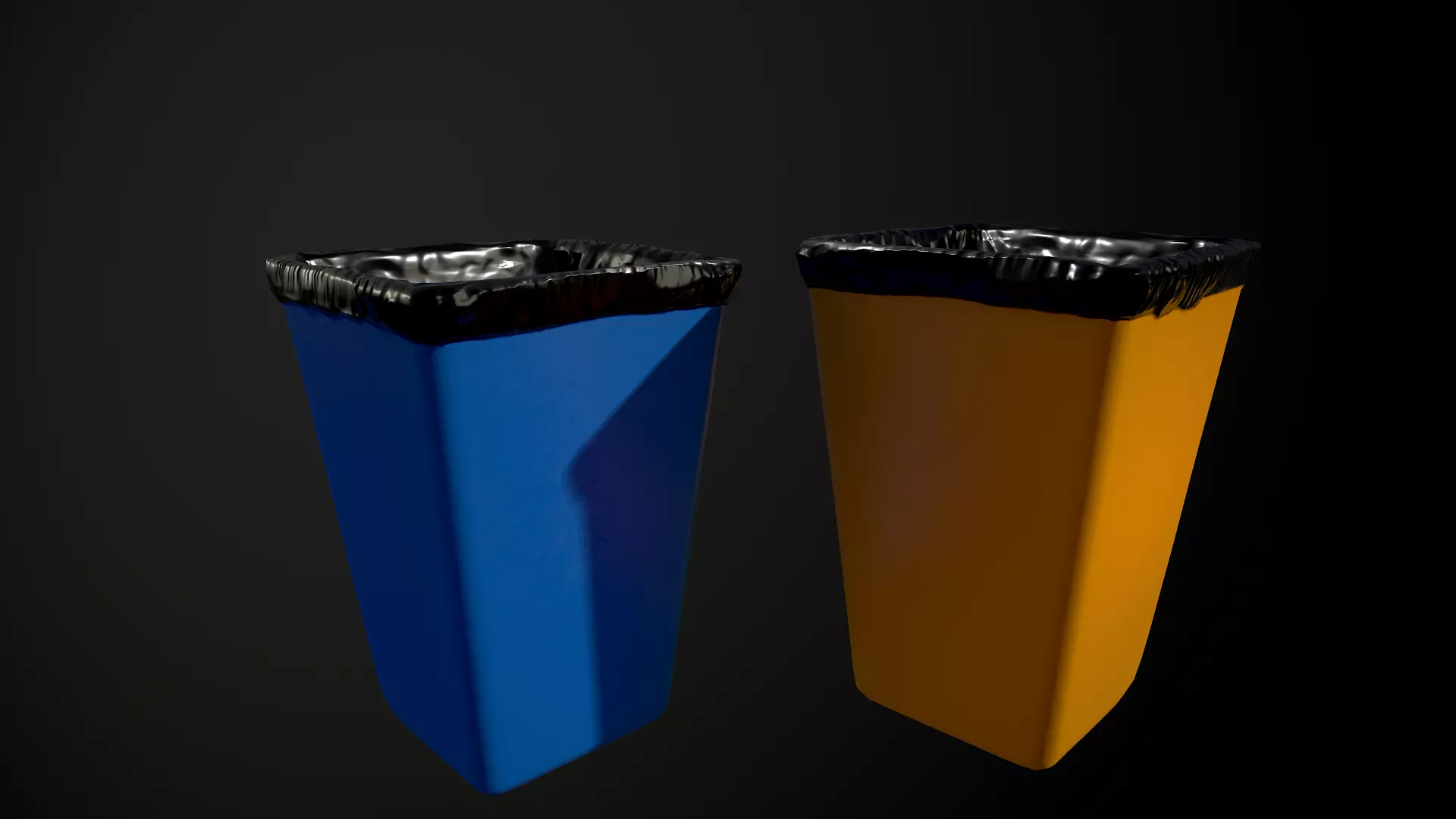 Trash can Low-poly 3D model_0