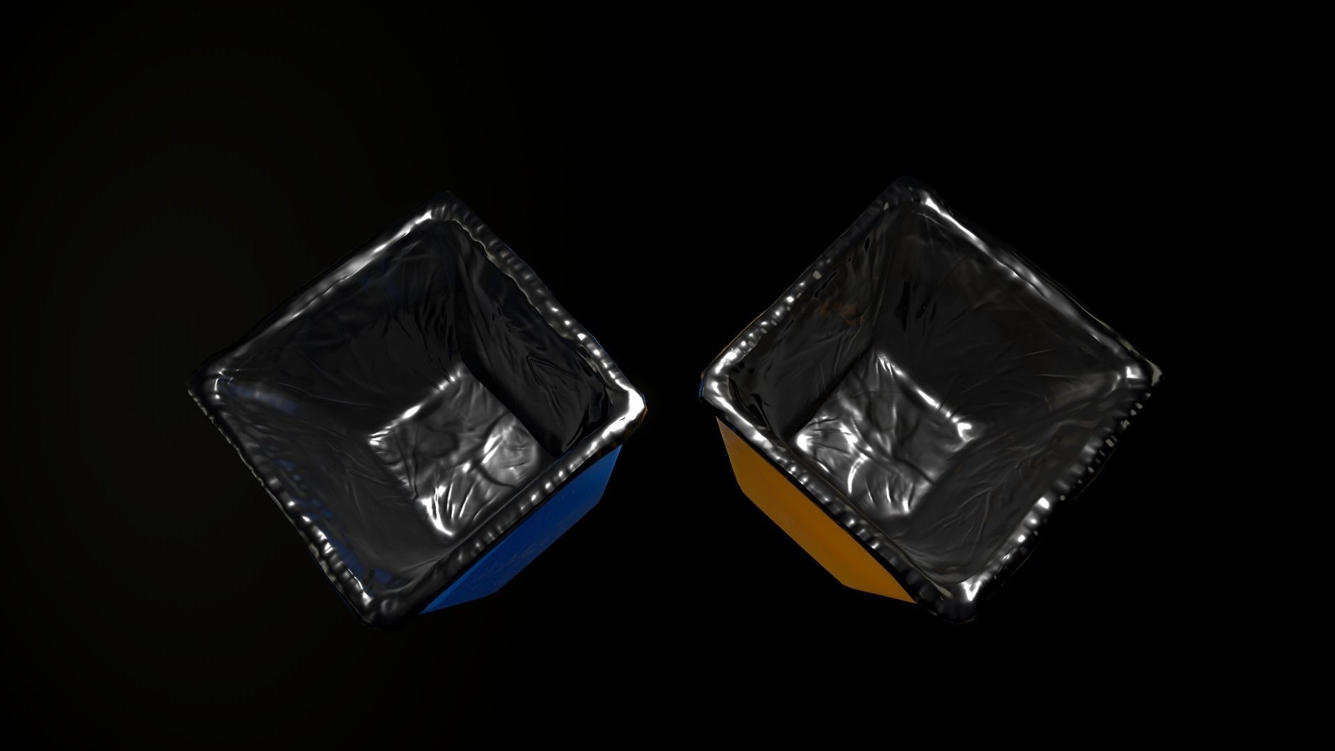 Trash can Low-poly 3D model_5