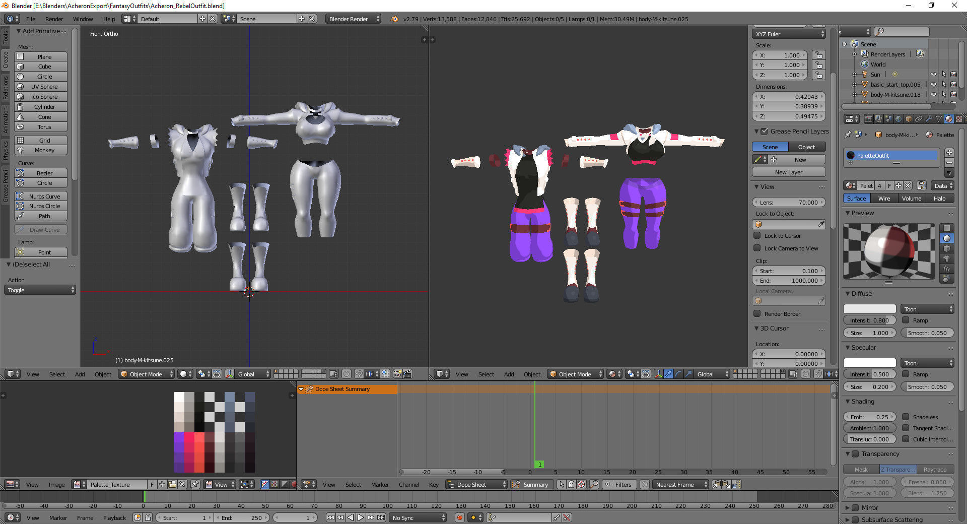 Acheron Rebel Outfit Low-poly 3D model_1