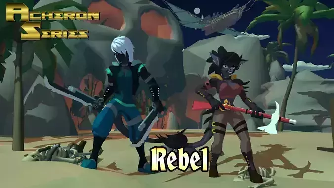 Acheron Rebel Outfit Low-poly 3D model
