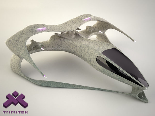 Alien Mothership with Fighters 3D model_19