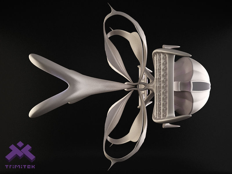 Alien Mothership with Fighters 3D model_3