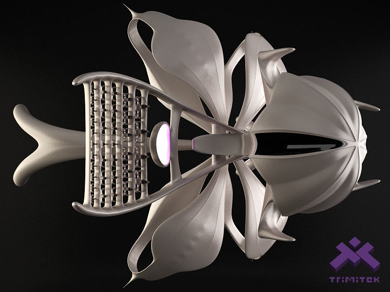 Alien Mothership with Fighters 3D model_1