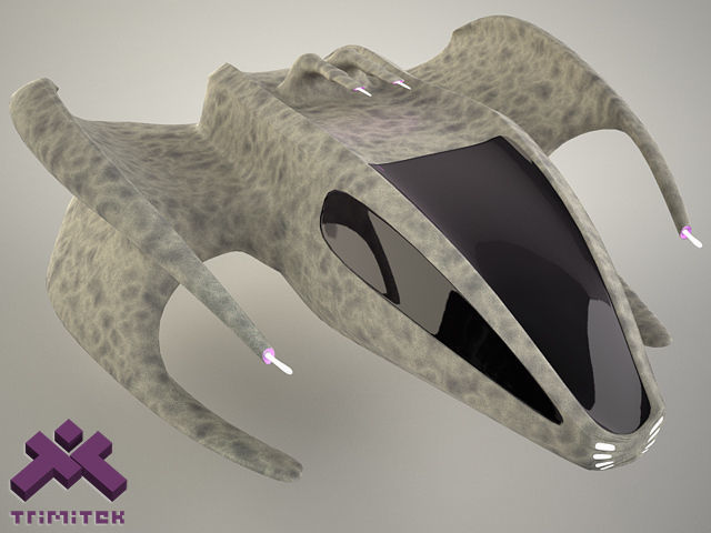 Alien Mothership with Fighters 3D model_52