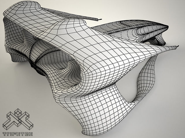 Alien Mothership with Fighters 3D model_34