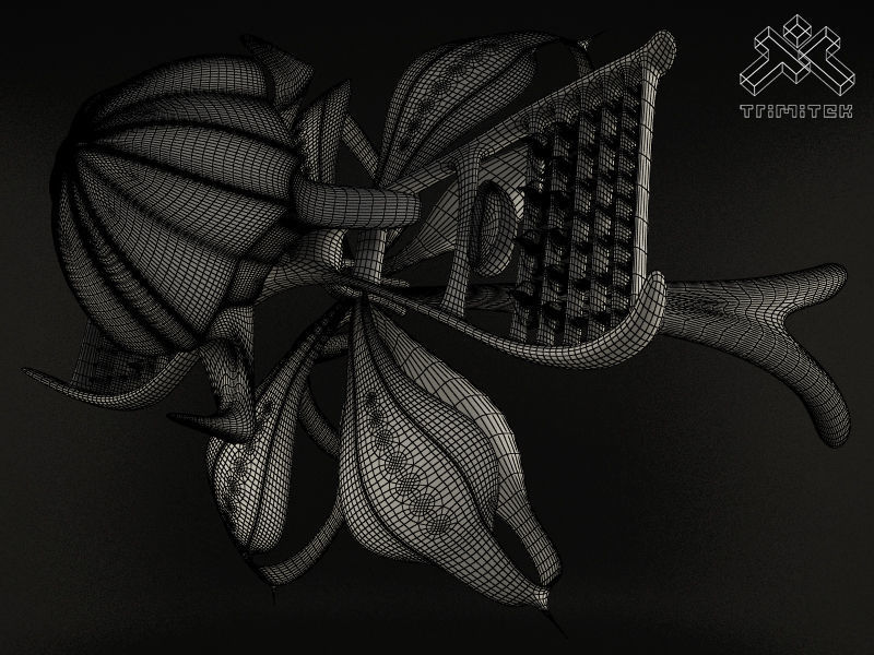 Alien Mothership with Fighters 3D model_11