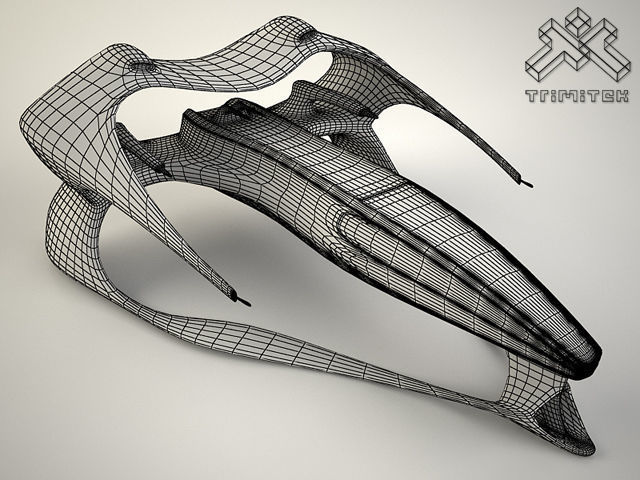 Alien Mothership with Fighters 3D model_32