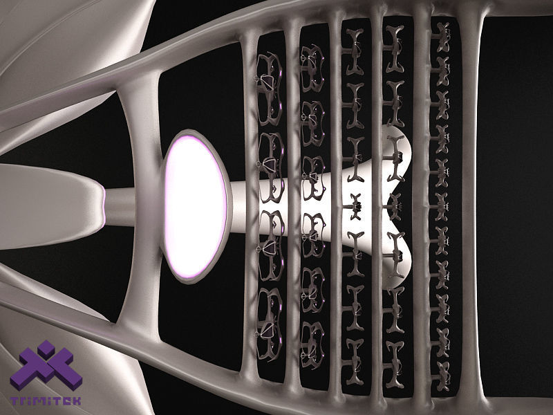 Alien Mothership with Fighters 3D model_7