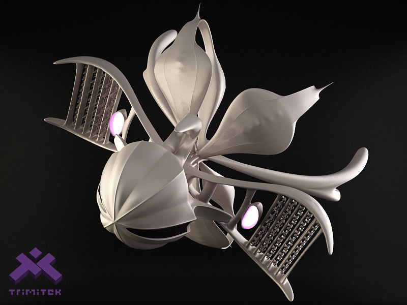 Alien Mothership with Fighters 3D model_6