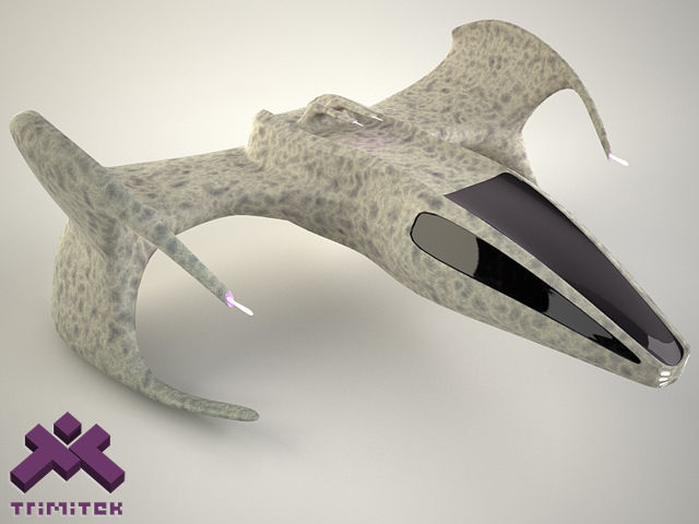 Alien Mothership with Fighters 3D model_41