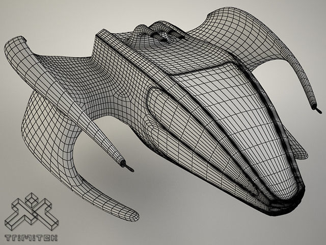Alien Mothership with Fighters 3D model_53