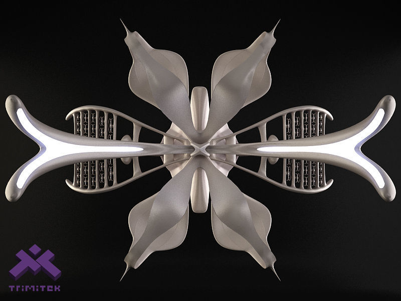 Alien Mothership with Fighters 3D model_5