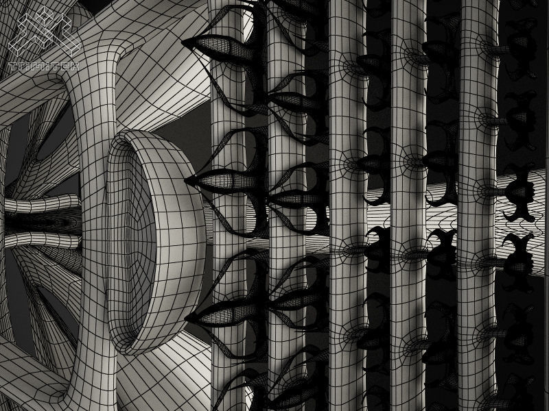 Alien Mothership with Fighters 3D model_9