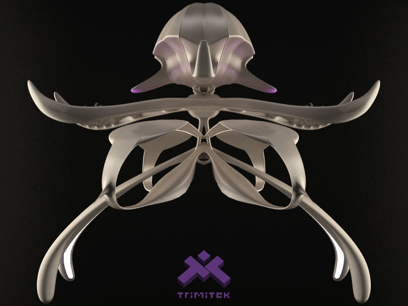 Alien Mothership with Fighters 3D model_14