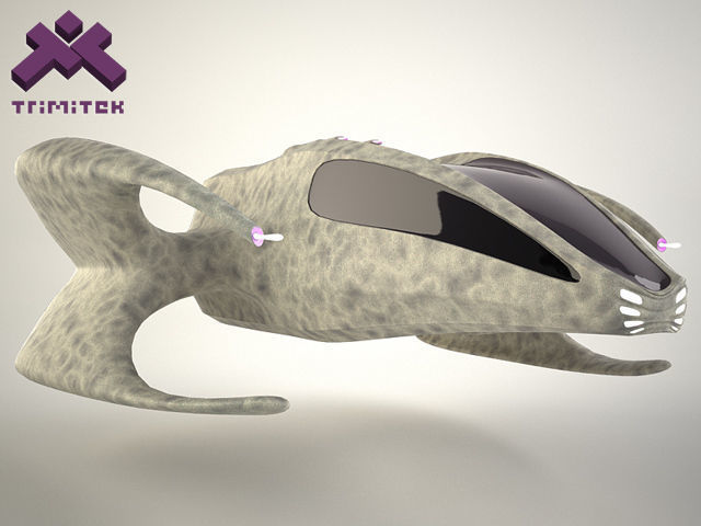 Alien Mothership with Fighters 3D model_50