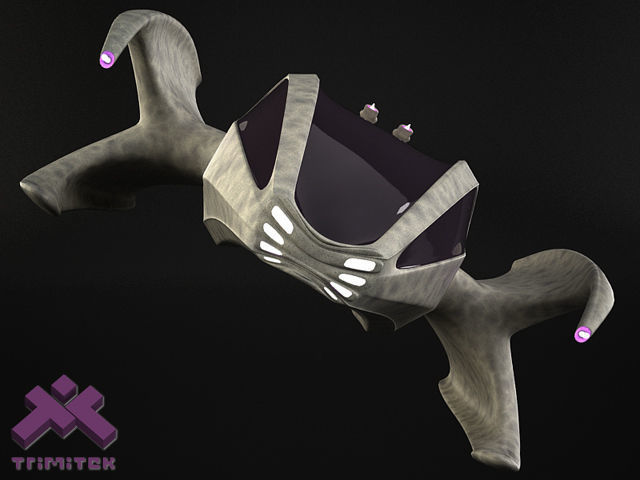 Alien Mothership with Fighters 3D model_46