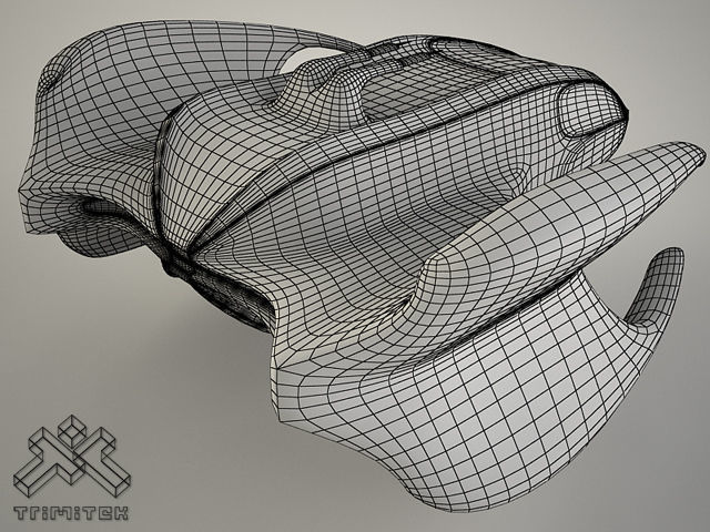 Alien Mothership with Fighters 3D model_55