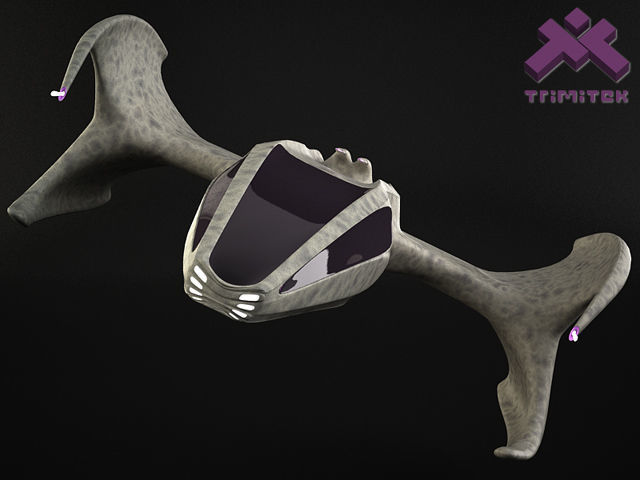 Alien Mothership with Fighters 3D model_35