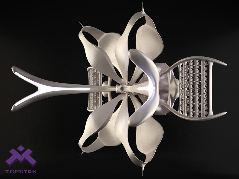 Alien Mothership with Fighters 3D model_4