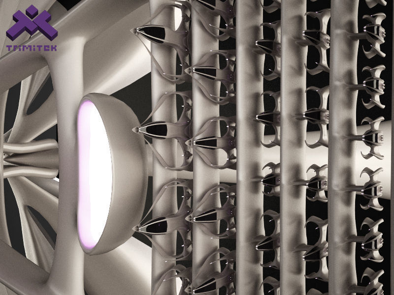 Alien Mothership with Fighters 3D model_8