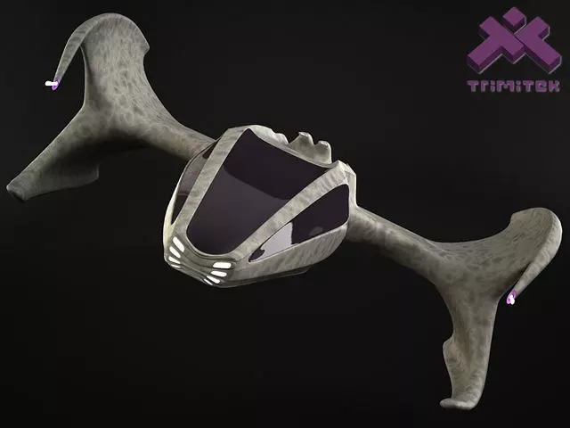 Alien Spaceship - small fighter 3D model_0