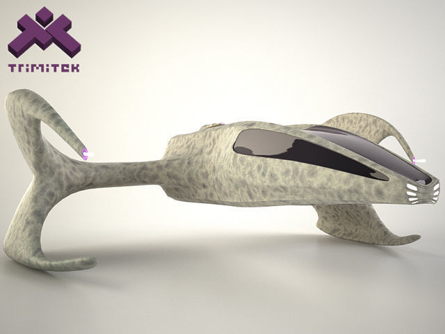 Alien Spaceship - small fighter 3D model_4