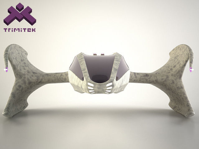 Alien Spaceship - small fighter 3D model_1