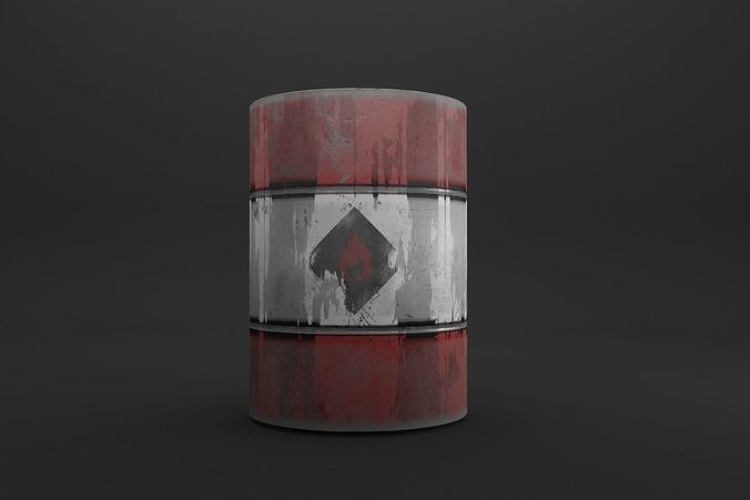 Barrel with logo Low-poly 3D model