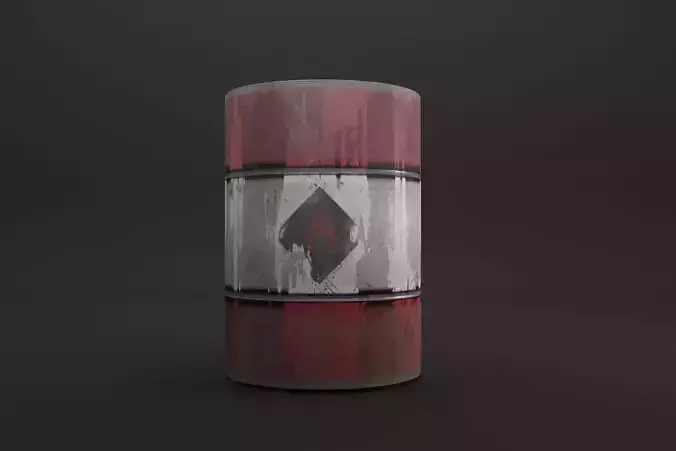 Barrel with logo Low-poly 3D model