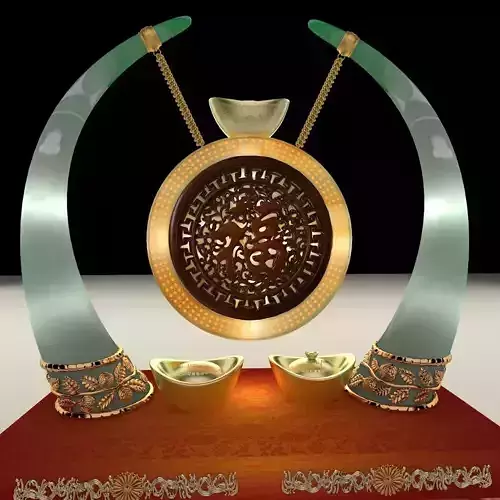 Chinese yuanbao with fu and drag carving pattern