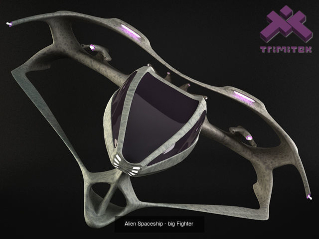 Alien Spaceships - Fighters set 3D Model Collection_5