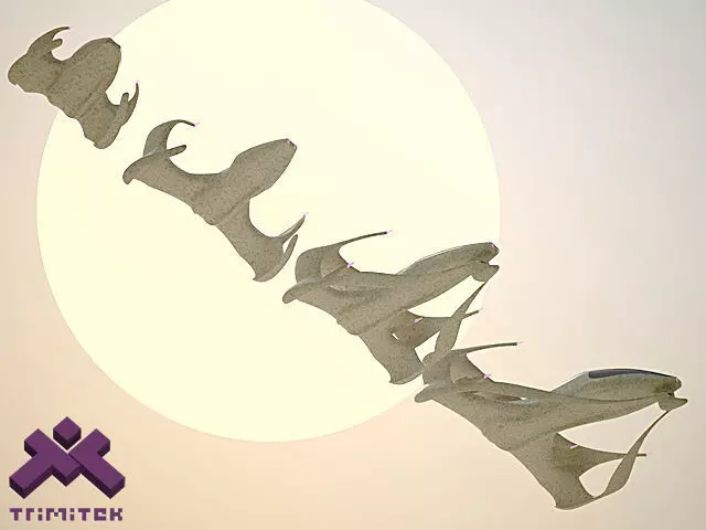 Alien Spaceships - Fighters set 3D Model Collection_0