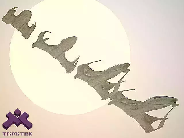 Alien Spaceships - Fighters set 3D Model Collection
